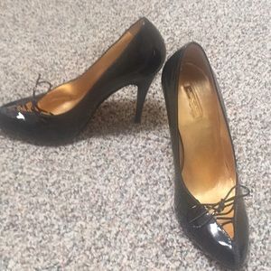 Black patent pumps